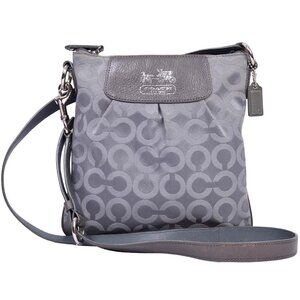 Coach Gray Signature Op Art Crossbody Purse 41992